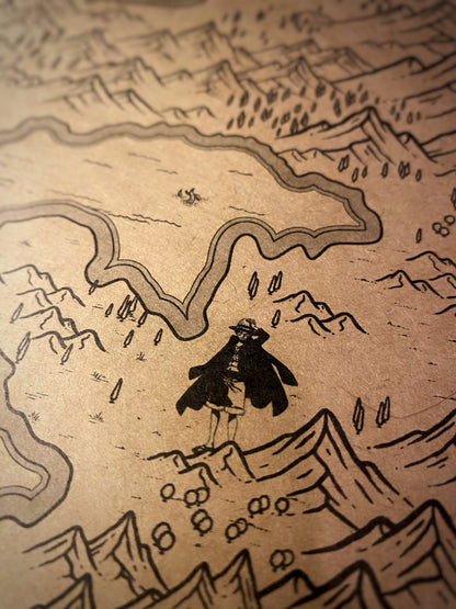 Carte du monde One Piece, Affiche de Monkey D Luffy