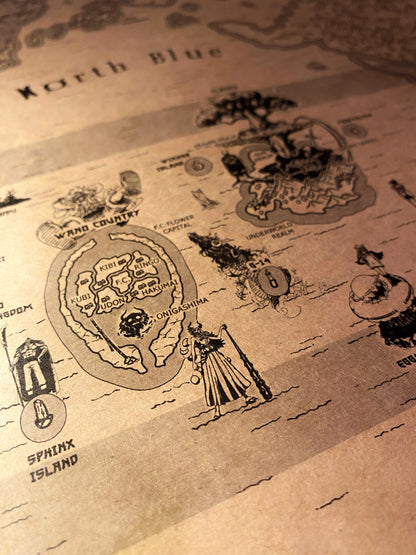 Carte du monde One Piece, Affiche de Monkey D Luffy