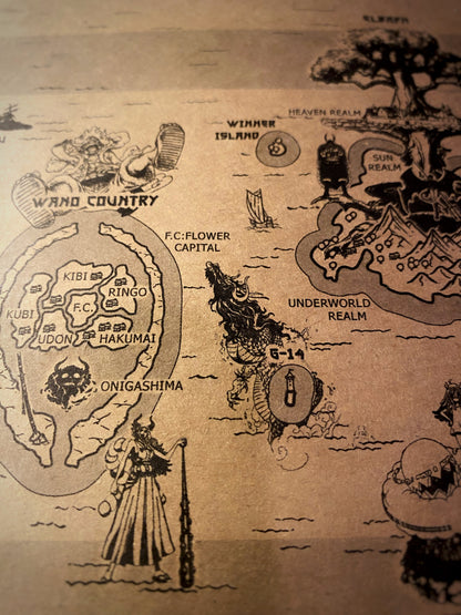 Carte du monde One Piece, Affiche de Monkey D Luffy