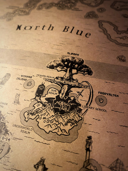 Carte du monde One Piece, Affiche de Monkey D Luffy