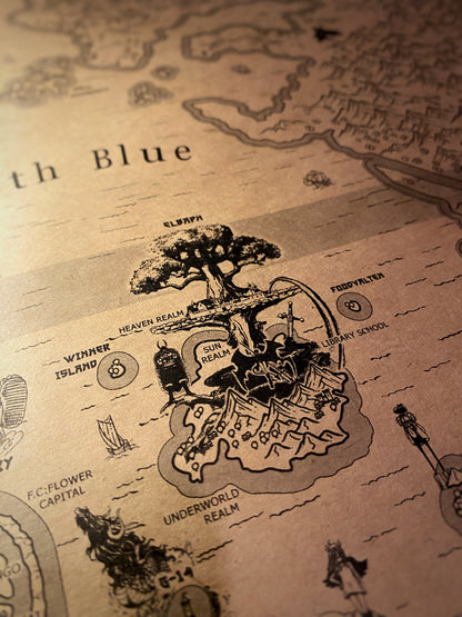 Carte du monde One Piece, Affiche de Monkey D Luffy