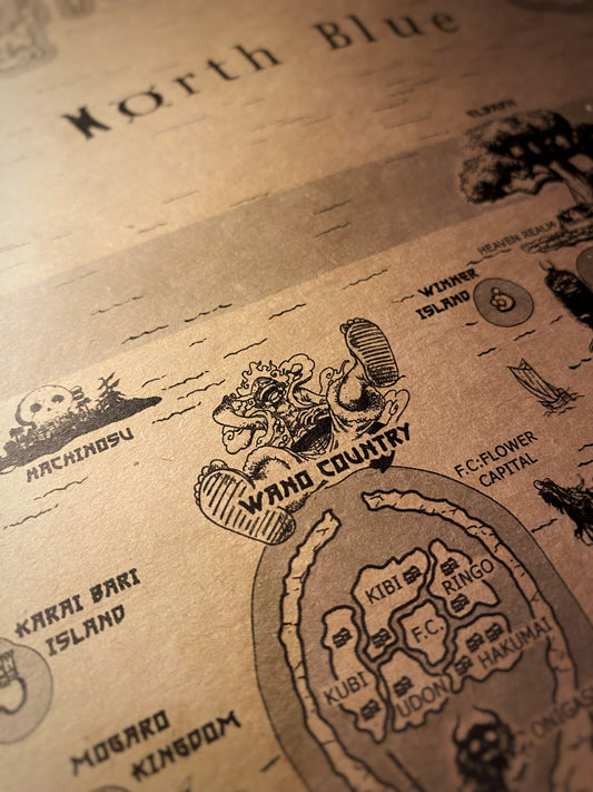 One Piece World Map, Monkey D Luffy Poster