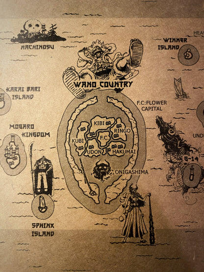 Carte du monde One Piece, Affiche de Monkey D Luffy