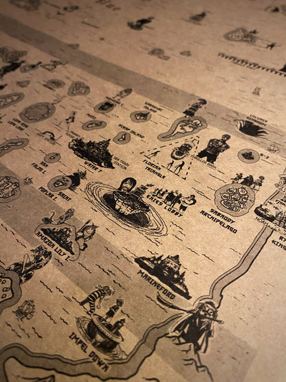 Carte du monde One Piece, Affiche de Monkey D Luffy