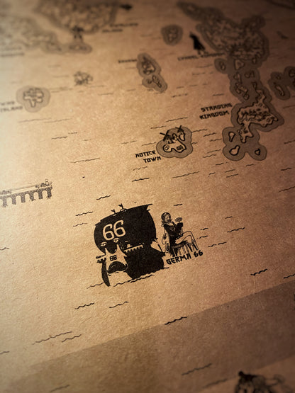 Carte du monde One Piece, Affiche de Monkey D Luffy