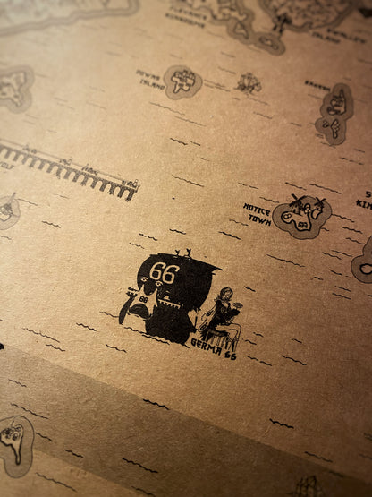 Carte du monde One Piece, Affiche de Monkey D Luffy
