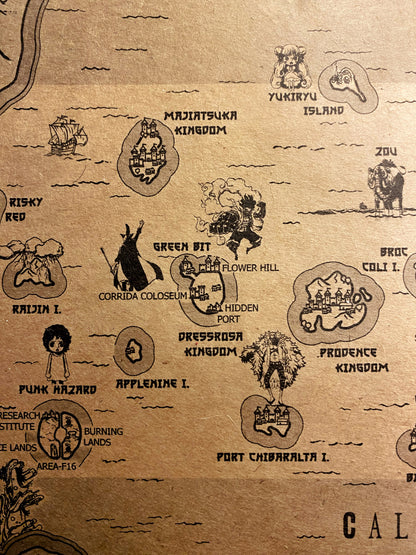 Carte du monde One Piece, Affiche de Monkey D Luffy