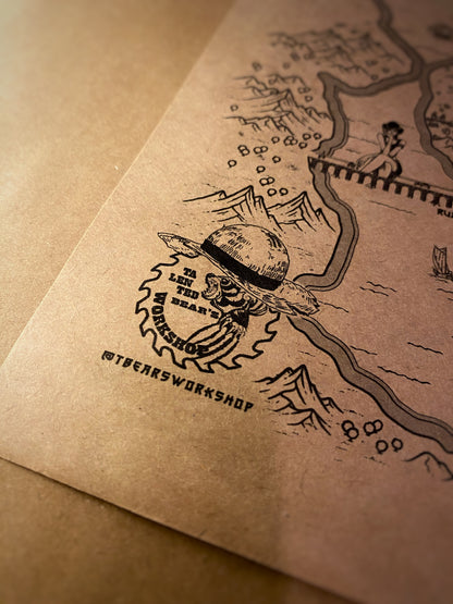 Carte du monde One Piece, Affiche de Monkey D Luffy