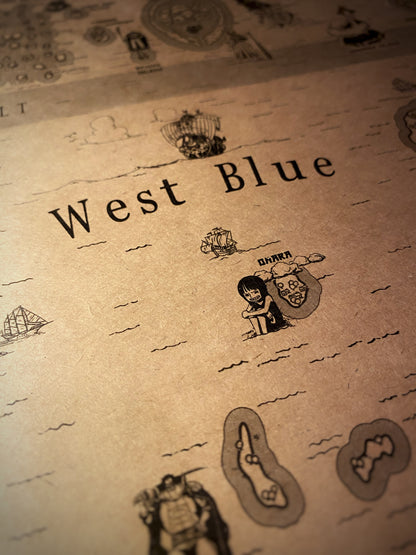 Carte du monde One Piece, Affiche de Monkey D Luffy