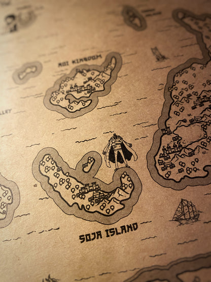 Carte du monde One Piece, Affiche de Monkey D Luffy