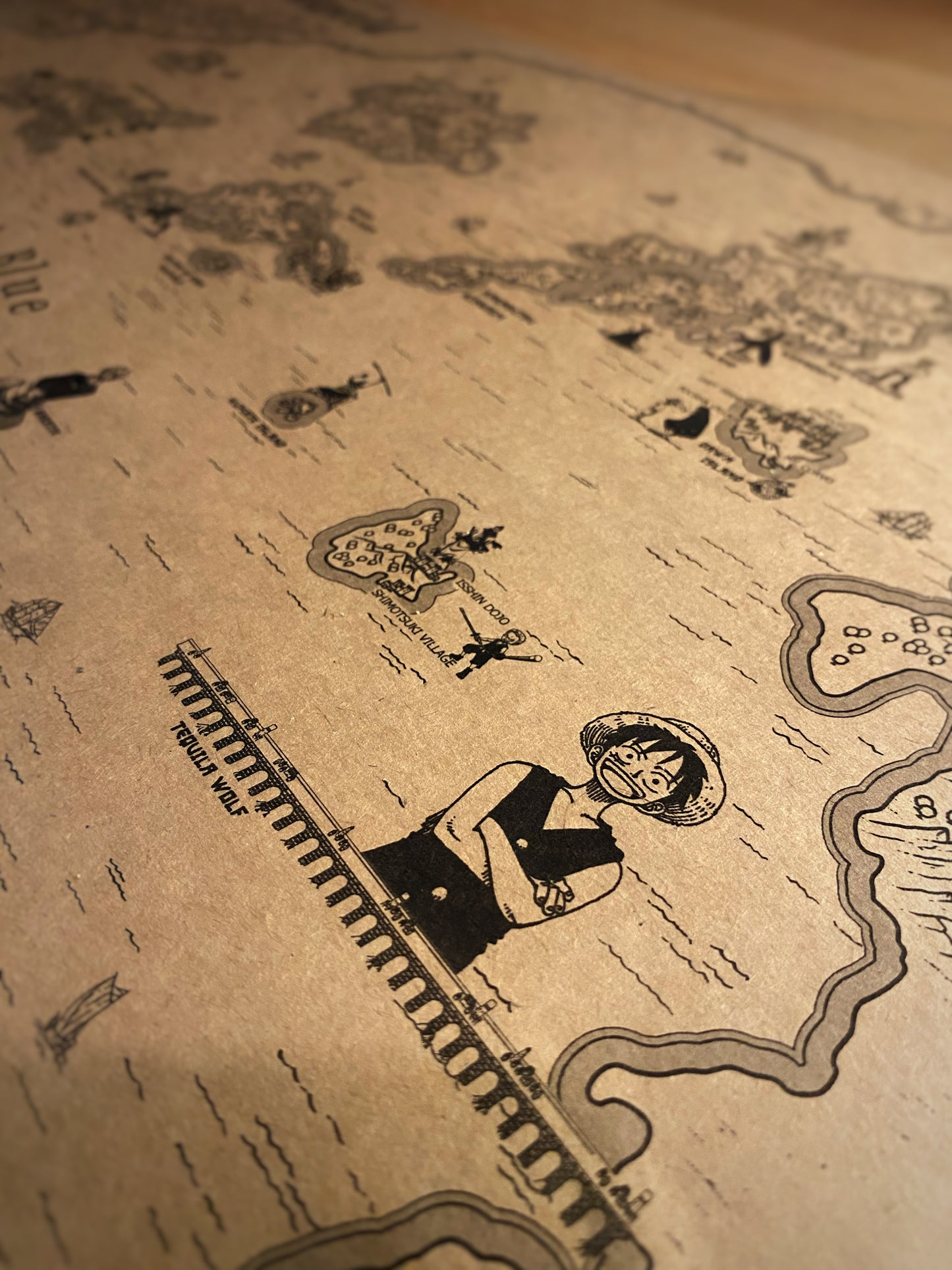 Carte du monde One Piece, Affiche de Monkey D Luffy