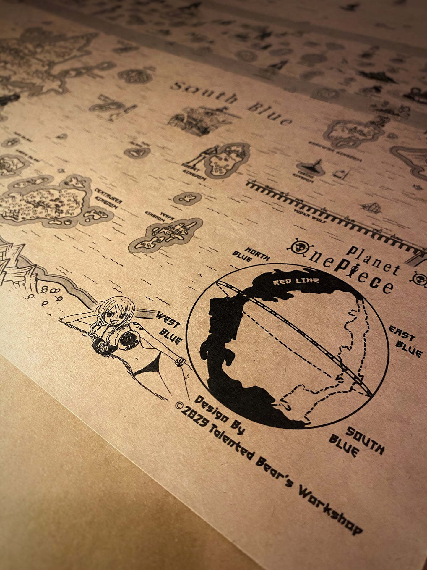Carte du monde One Piece, Affiche de Monkey D Luffy