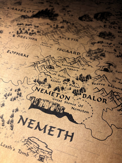 Map of the Kingdom of Camelot, Merlin Wall Art