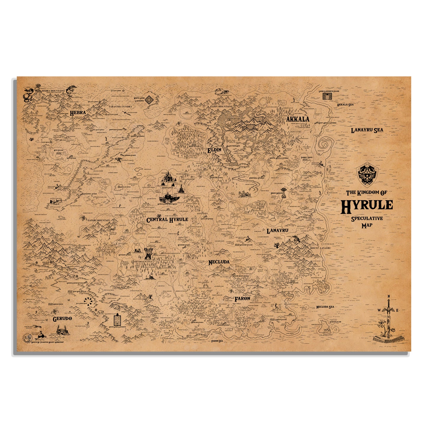 Map Of The Legend of Zelda, Hyrule World Map