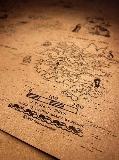 AWOES Earthsea World Map by Ursula K. Le Guin