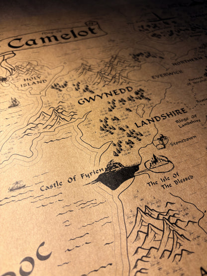 Map of the Kingdom of Camelot, Merlin Wall Art