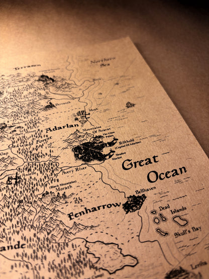 Sarah J. Maas Throne of Glass Series World Map, Erilea Map