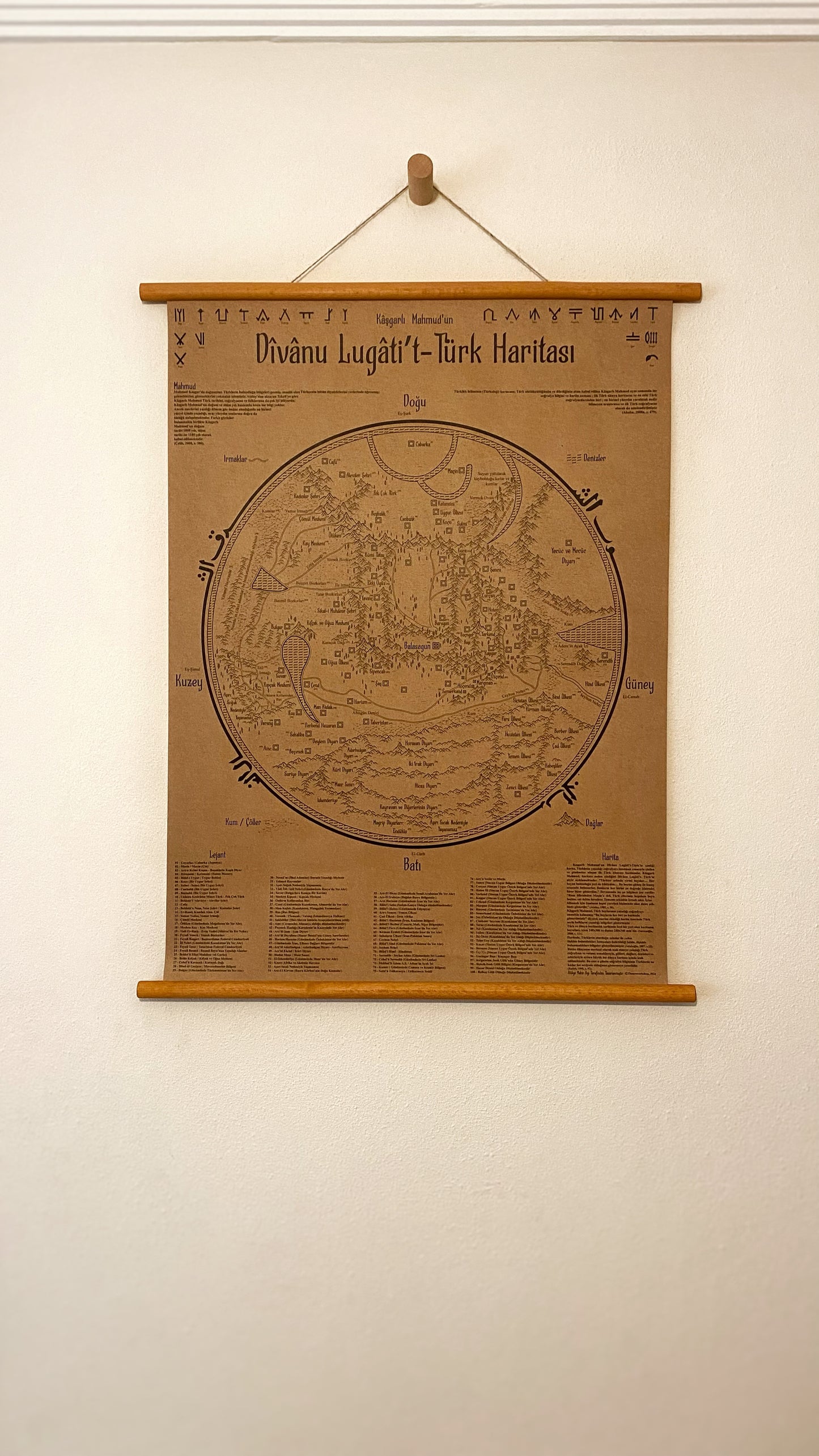 Map of Mahmud al-Kashgari's Divanu Lugatit Turk