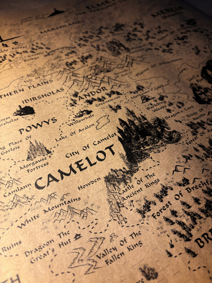 Map of the Kingdom of Camelot, Merlin Wall Art