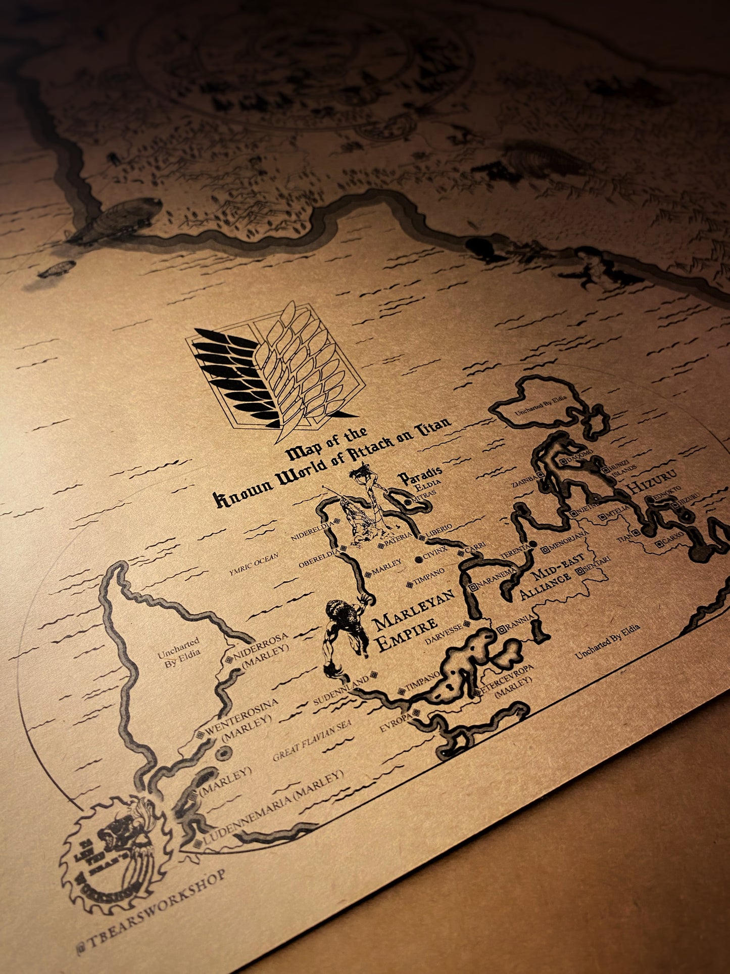 Mapa del mundo de One Piece, Póster de Monkey D. Luffy