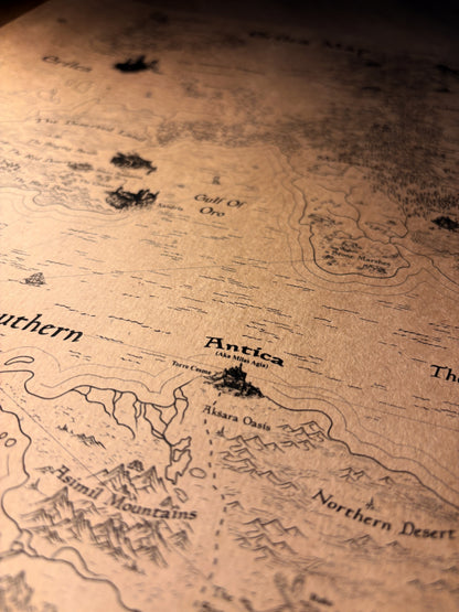 Sarah J. Maas Throne of Glass Series World Map, Erilea Map