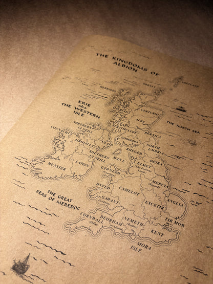 Map of the Kingdom of Camelot, Merlin Wall Art