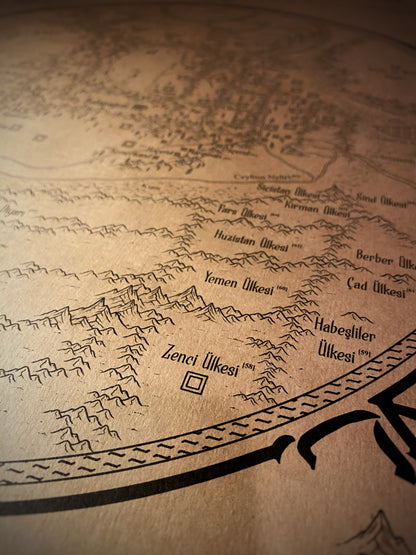 Map of Mahmud al-Kashgari's Divanu Lugatit Turk