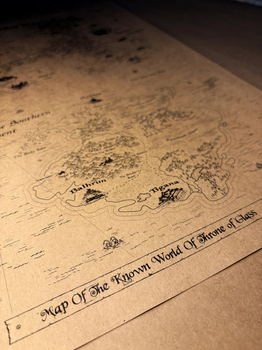 Sarah J. Maas Throne of Glass Series World Map, Erilea Map