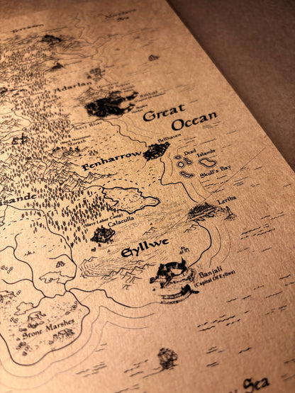 Sarah J. Maas Throne of Glass Series World Map, Erilea Map