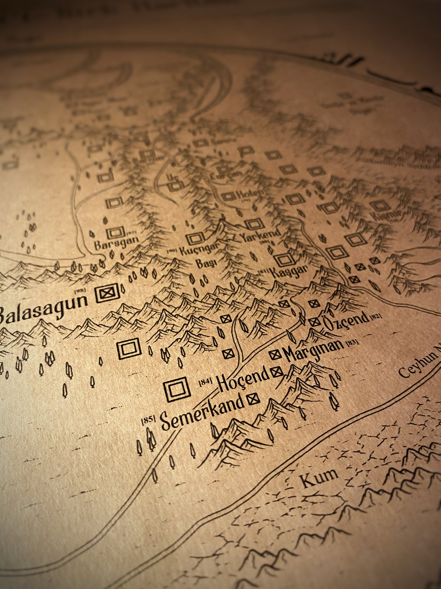 Map of Mahmud al-Kashgari's Divanu Lugatit Turk