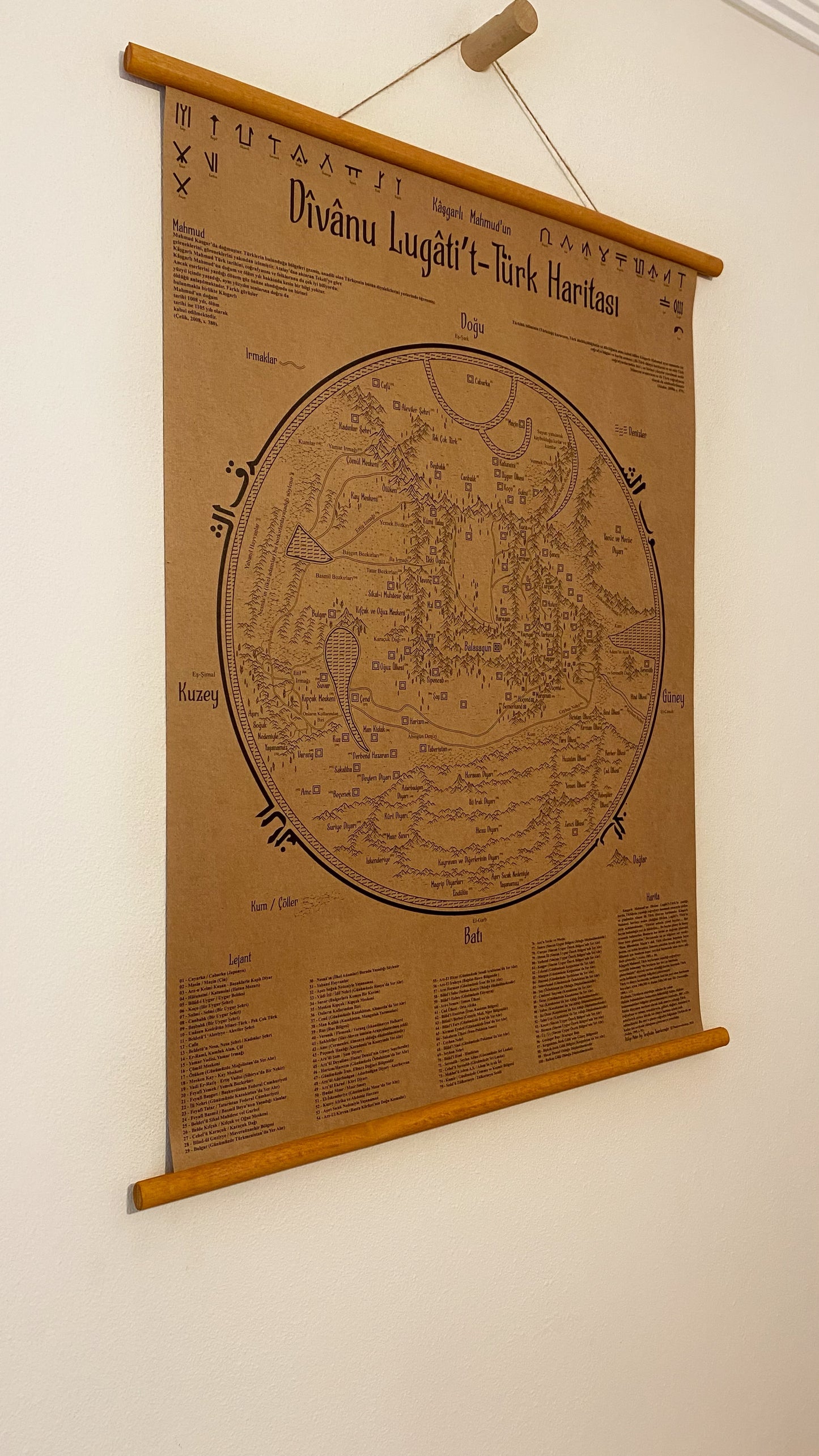 Map of Mahmud al-Kashgari's Divanu Lugatit Turk