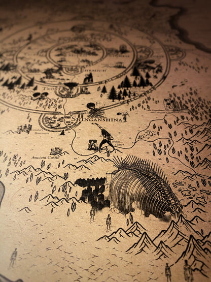 Mapa del mundo de One Piece, Póster de Monkey D. Luffy