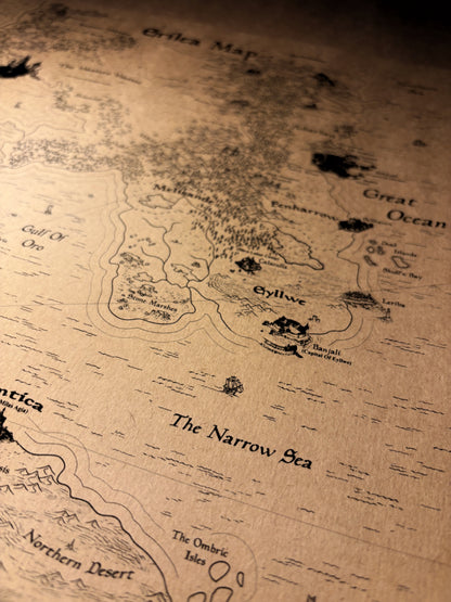 Sarah J. Maas Throne of Glass Series World Map, Erilea Map