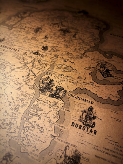Carte d'Azeroth de World of Warcraft, Kalimdor, Royaumes de l'Est