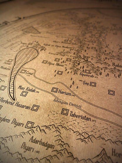 Map of Mahmud al-Kashgari's Divanu Lugatit Turk