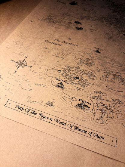 Sarah J. Maas Throne of Glass Series World Map, Erilea Map