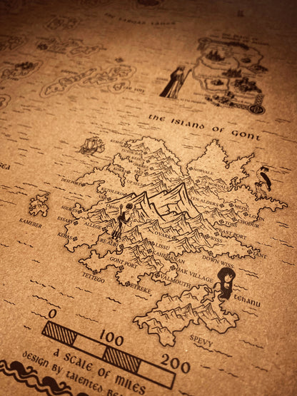 AWOES Earthsea World Map by Ursula K. Le Guin