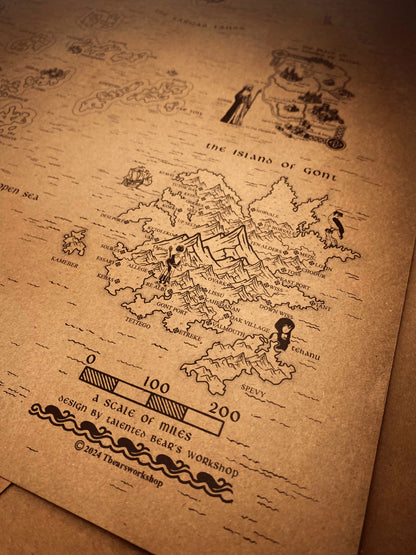 AWOES Earthsea World Map by Ursula K. Le Guin