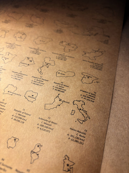 World Country Areas Wall Art