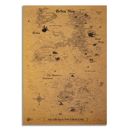 Sarah J. Maas Throne of Glass Series World Map, Erilea Map