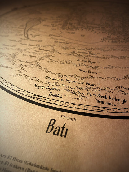 Map of Mahmud al-Kashgari's Divanu Lugatit Turk