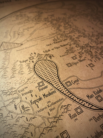 Map of Mahmud al-Kashgari's Divanu Lugatit Turk