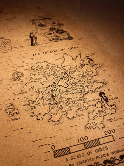 AWOES Earthsea World Map by Ursula K. Le Guin