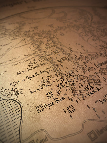 Map of Mahmud al-Kashgari's Divanu Lugatit Turk