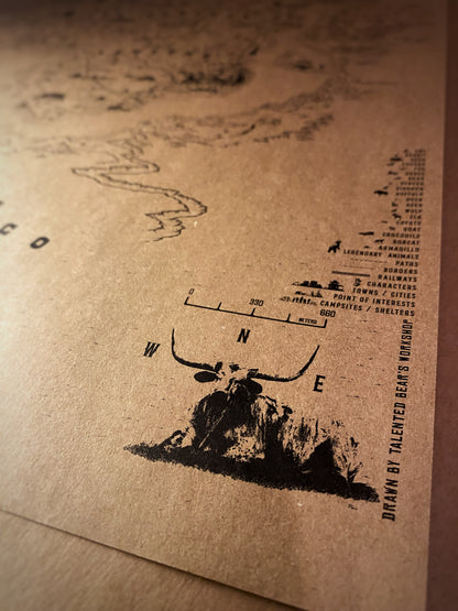 Red Dead Redemption Speculative Game Map, RDR Poster
