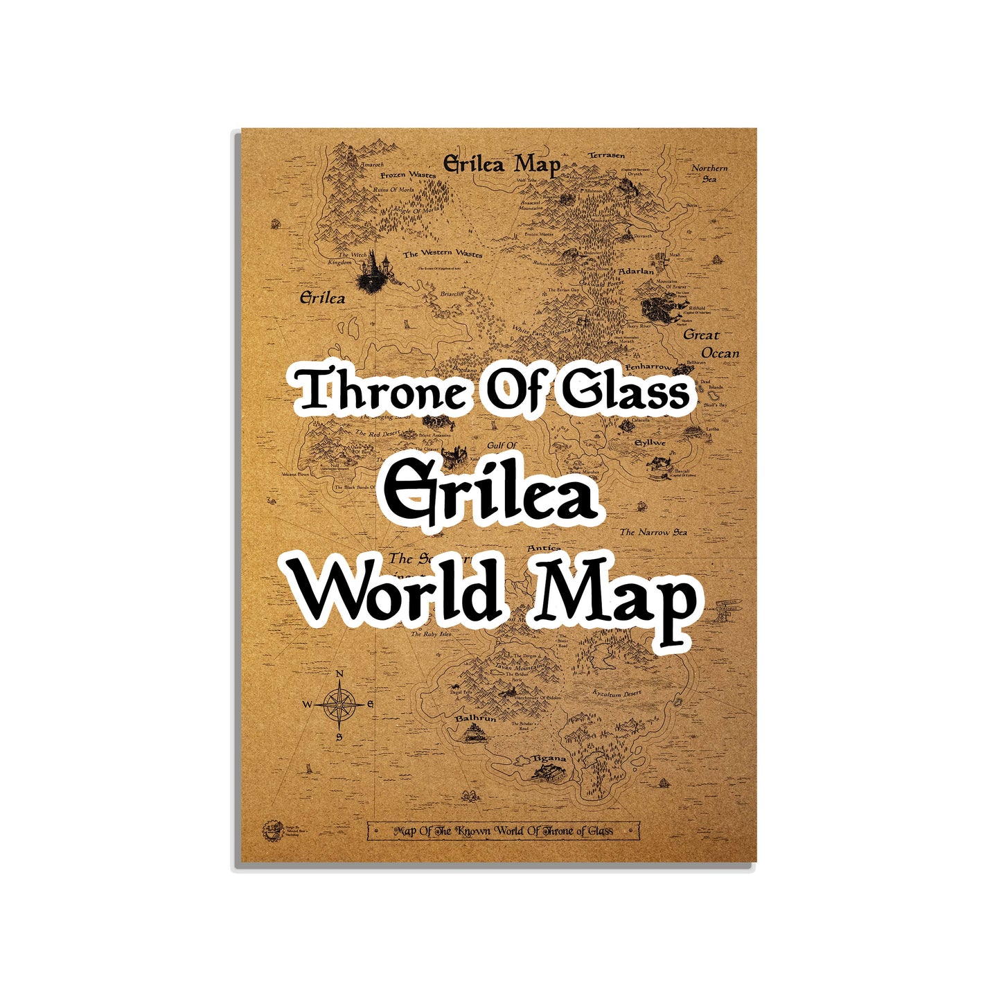 Sarah J. Maas Throne of Glass Series World Map, Erilea Map