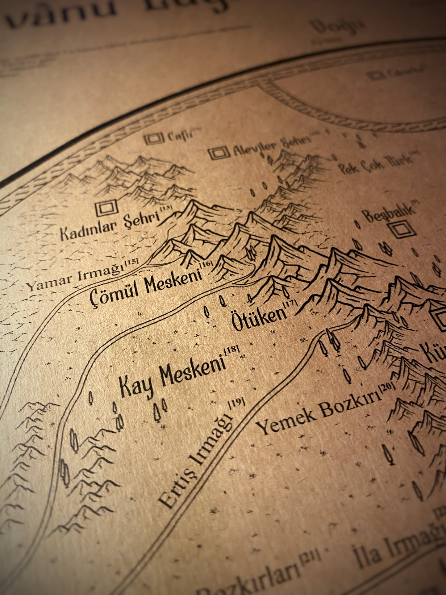 Map of Mahmud al-Kashgari's Divanu Lugatit Turk
