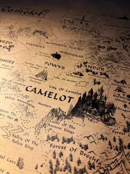 Map of the Kingdom of Camelot, Merlin Wall Art