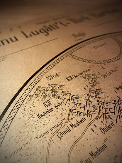 Map of Mahmud al-Kashgari's Divanu Lugatit Turk