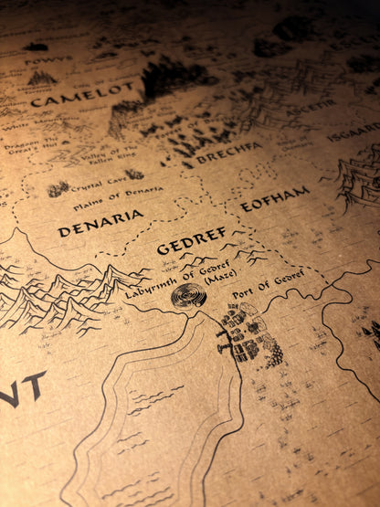 Map of the Kingdom of Camelot, Merlin Wall Art